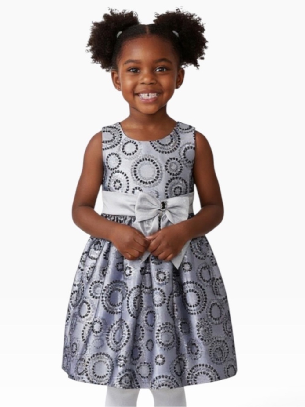 NWOT Jayne Copeland Sequin Circle-Print Party Dress